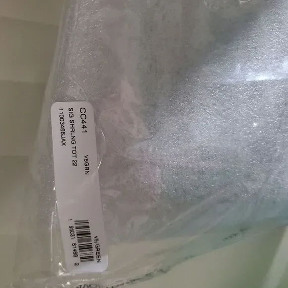 RETAIL Coach Signature Genuine Shearling Tote 22 in Green/Pewter - Picture 11 of 14